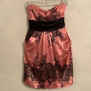 Strapless Coral Mini Dress Size M